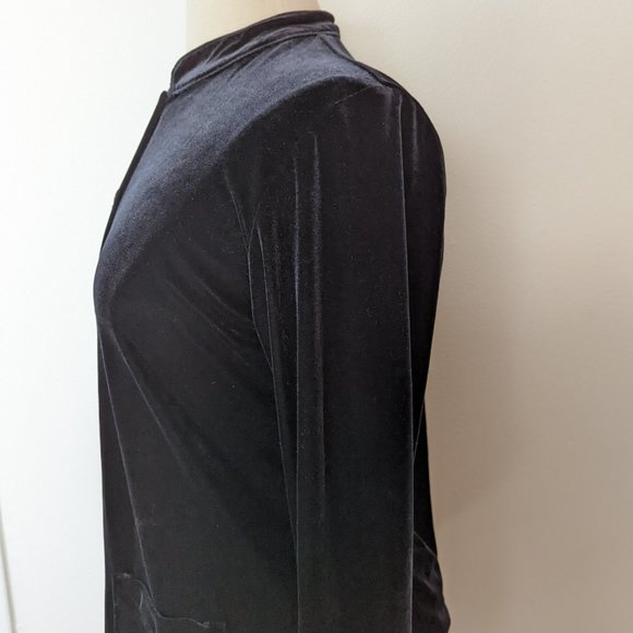 Super Goth! Vintage Stretch Velvet Jacket - Picture 3 of 6